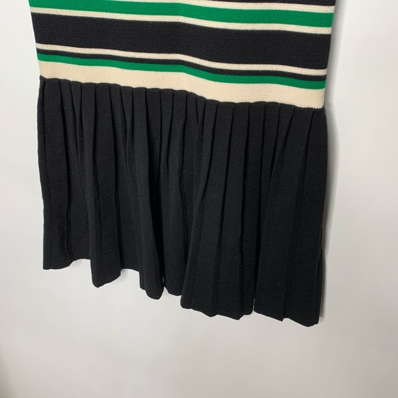 MILLY OF NEW YORK - Black Green Block Stripe Knit Dress Size Small - Picture 3 of 8